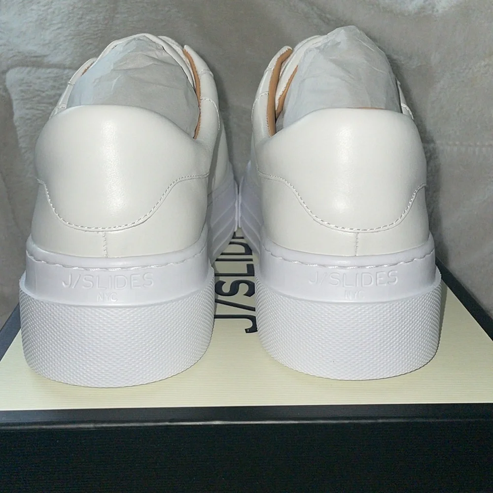 NWT J/SLIDES AMANDA White Leather Sneaker - Picture 10 of 15